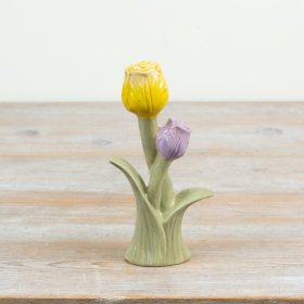 Delightful tulip-themed ornament ideal for brightening up springtime spaces