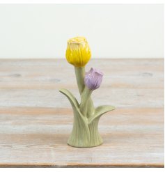 a charming tulip design ornamnet perfect for spring 