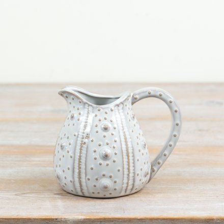 elegant textured white jug with coastal-inspired design