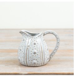 elegant textured white jug with coastal-inspired design