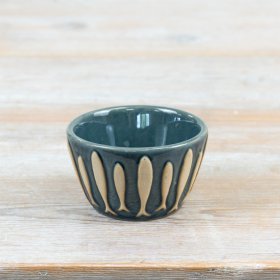 Delightful porcelain dip bowl showcasing a stylish shoal of fish pattern for everyday use