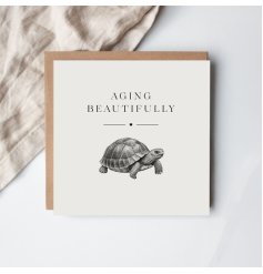 Celebrate every year with warmth and wit on this charming tortoise birthday card