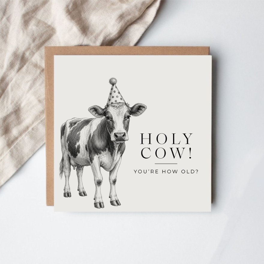 15cm Holy Cow Greeting Card