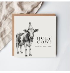 Send a joyful and humorous greeting with our charming Holy Cow card