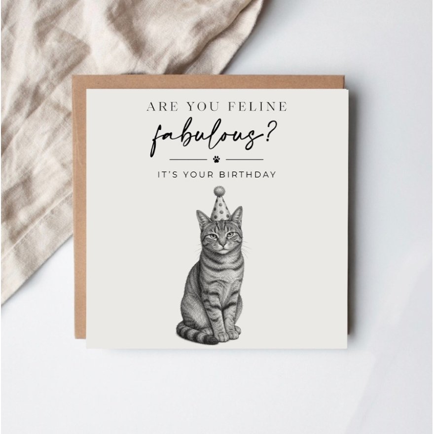 15cm Feline Fabulous Greeting Card