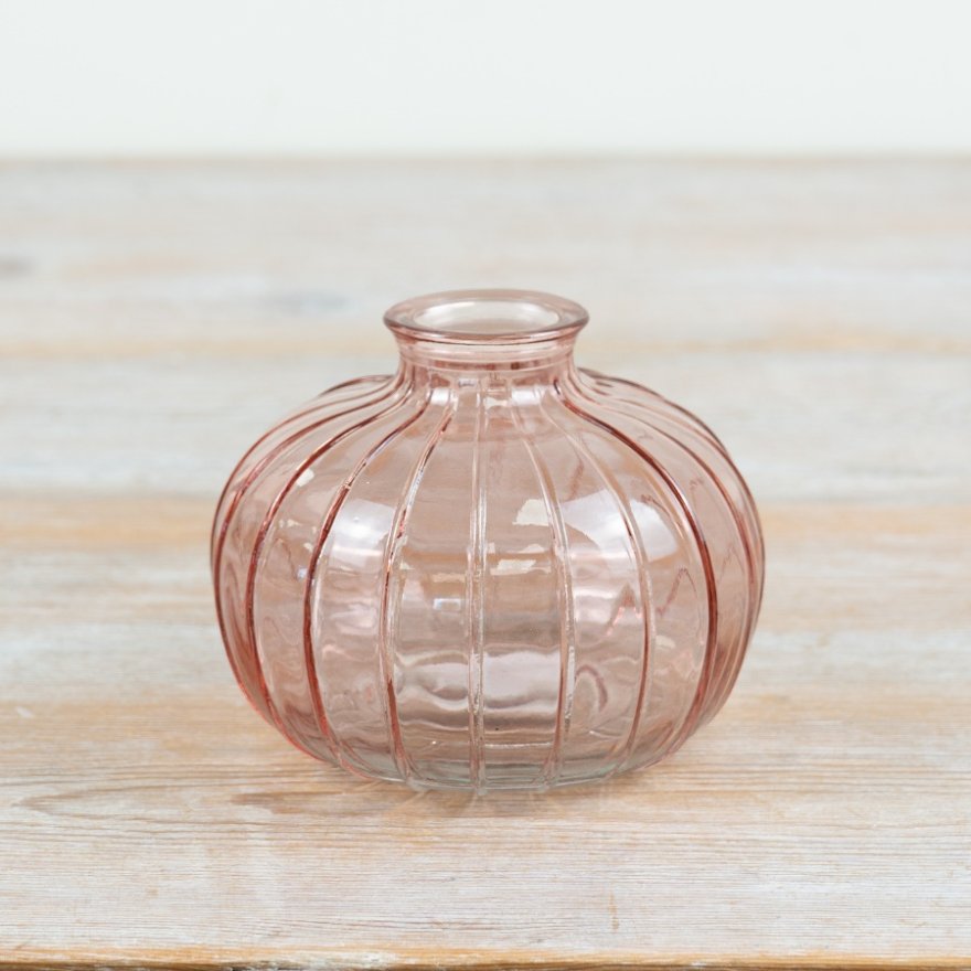 Glass Pink Bottle Vase,10.8cm