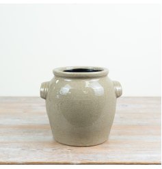 a charming glazed natural tone planter 