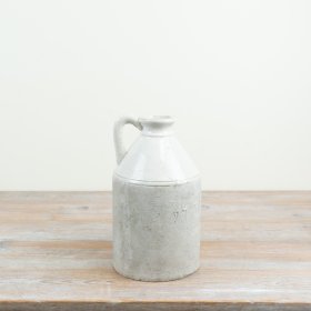 a delightful ceramic glazed jug vase with rustic appeal
