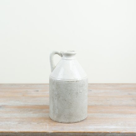 Ceramic Two-Tone Jug Vase, 29cm