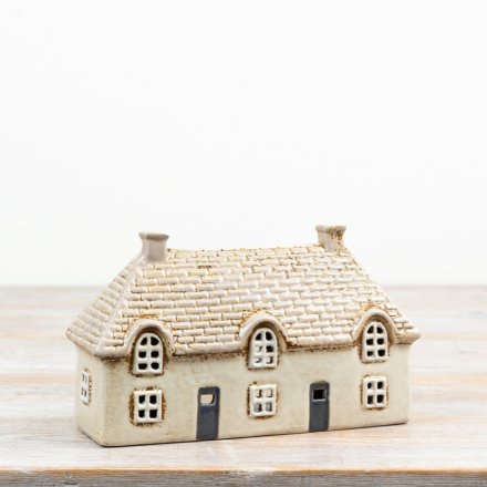 Cream Candle House, 8.2cm 