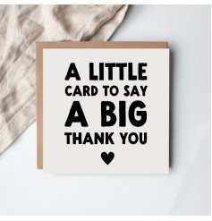 A delightful typographic card conveying gratitude with a graceful design