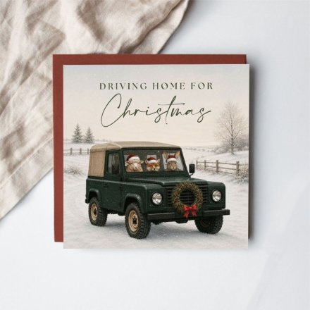 Driving Home for Christmas Card, 15cm 