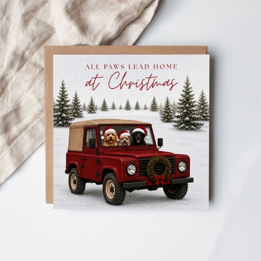 15cm All Paws Lead Home Greeting Card