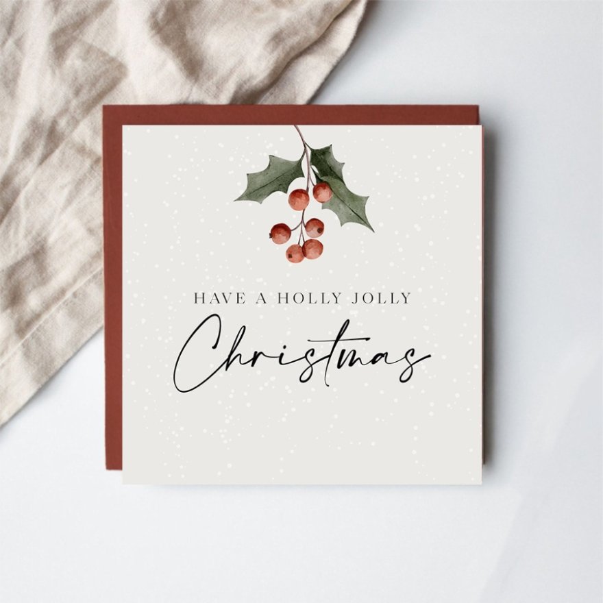 15cm Holly Jolly Christmas Greeting Card