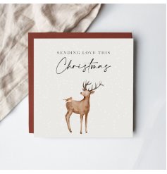 a delightful stag and robin design for festive greetings