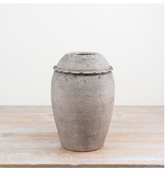 Timeless terracotta vase with a refined finish to elevate any space