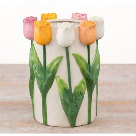 23.5cm Mixed Colour Tulip Vase