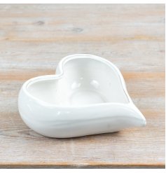 a glazed heart trinket dish bowl 