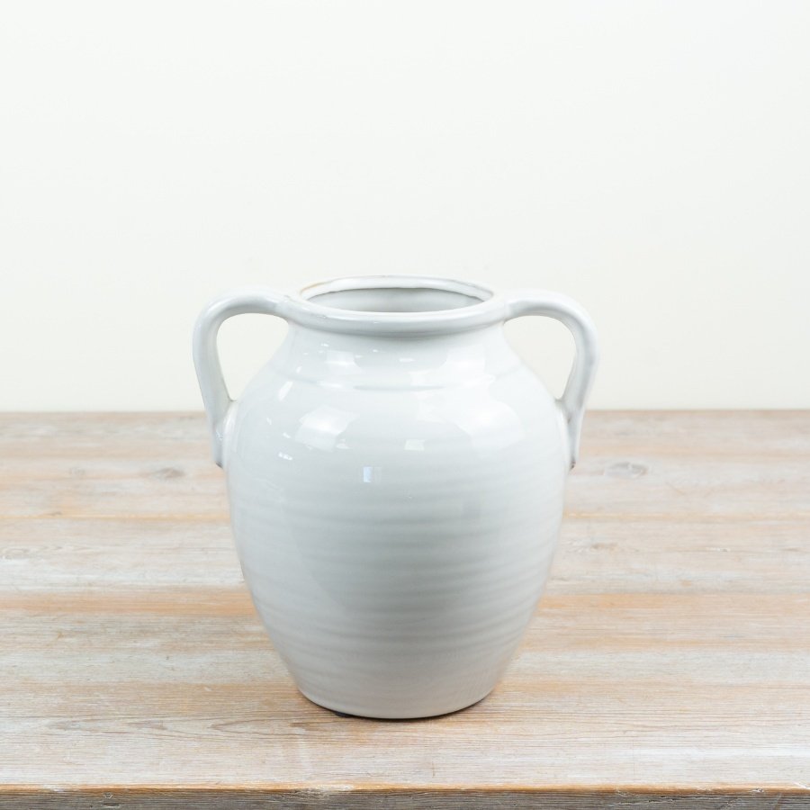 Elegant urn-inspired vase featuring beautifully curved handles