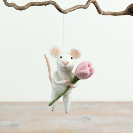 13cm Easter Mouse Hanging Decoration
