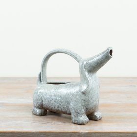 Charming dachshund-shaped ceramic watering can to brighten up your home or garden