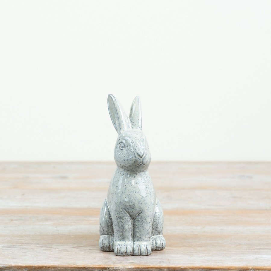 Delightful speckled rabbit figure to bring a playful touch to your decor