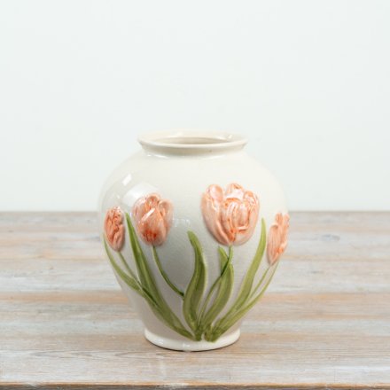 Hand-Painted Tulip 3D Vase, 20cm