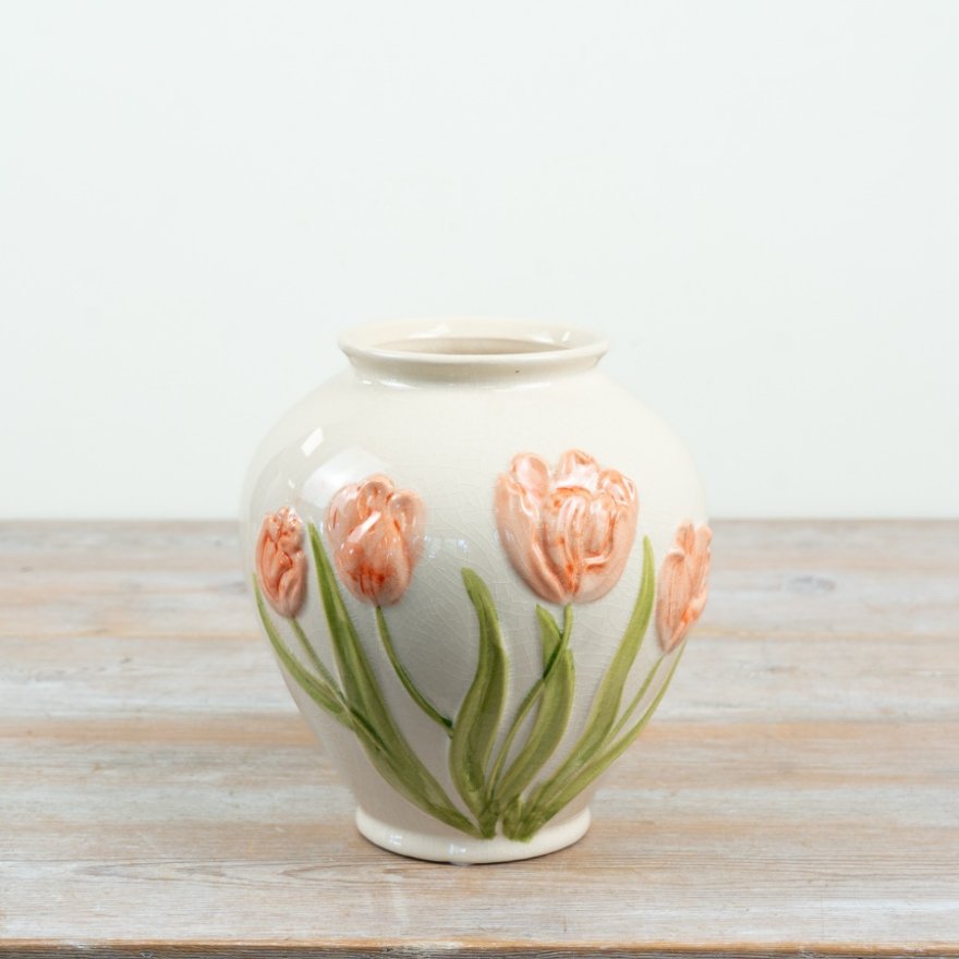 3D Hand Painted Tulip Vase, 20cm 