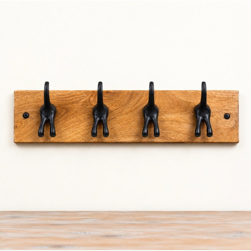 Wooden Dog Tail Storage Hook, 43cm 