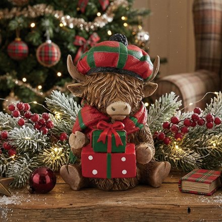 Christmas Highland Cow & Giftbox