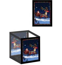 a charming festive square design candle holder lantern 