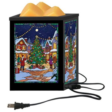 Xmas Scene Aroma Lamp, 15cm 