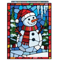 a charming snowman light up plaque 