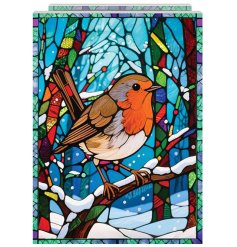 Brighten your space with this charming multi-coloured LED robin plaque
