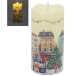 Bring shimmering festive charm to your home with this delightful LED candle