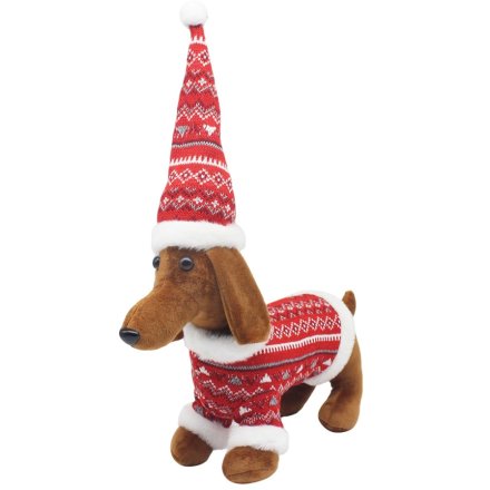 Xmas Dachshund Deco, 50cm 