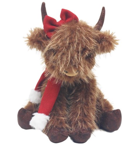 Infuse your winter interiors with cosy country charm using this delightful Hairy Hattie Highland Cow plush