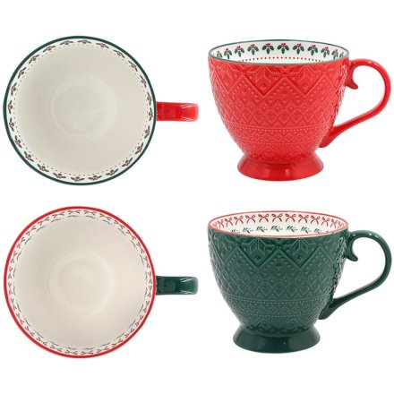 2/A Xmas Footed Mug, 15cm 