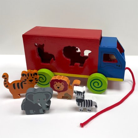 20cm Retro Zoo Pull Along Truck