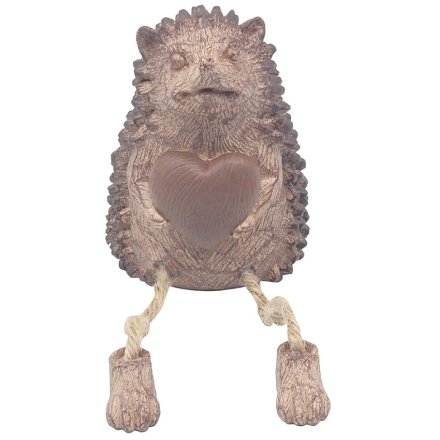 Prickles Hedgehog W String Leg, 17cm 