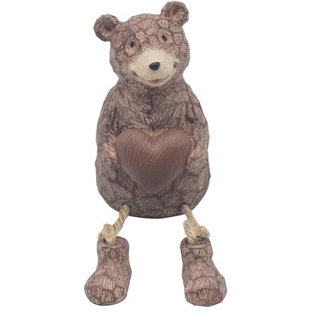 Sitting Bear Ornament with Dangling Legs, 18cm