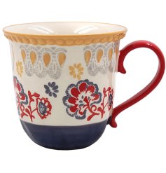 Mediterranean-inspired motifs and detailed borders give it a unique, hand-crafted aesthetic.
