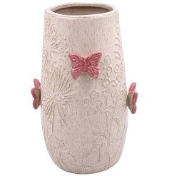 a charming 3D butterfly embellished vase