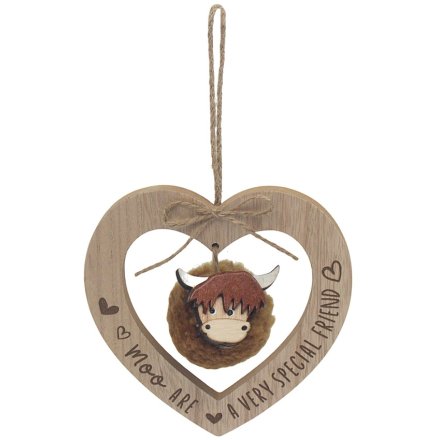 15cm Moo Friend Cow Heart Hanger