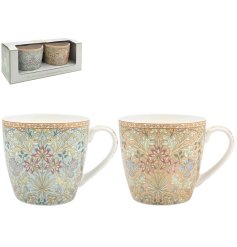 Brighten your mornings with these pastel hyacinth mugs inspired by William Morris designs