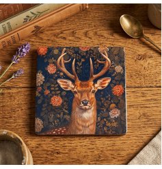 Brighten your table with this vibrant William Morris stag coaster