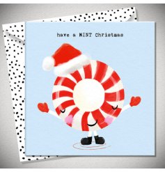 Send fresh festive wishes with this charming mint-themed Christmas card