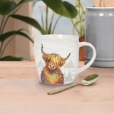 View Cameron Highland Cow Mug, 10cm Details A charming bug art highland cow mug