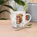 A charming bug art squirrel design coffee mug 