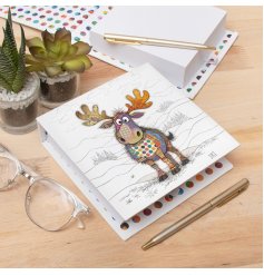 Delightful bug art design memo pad featuring a cheerful moose